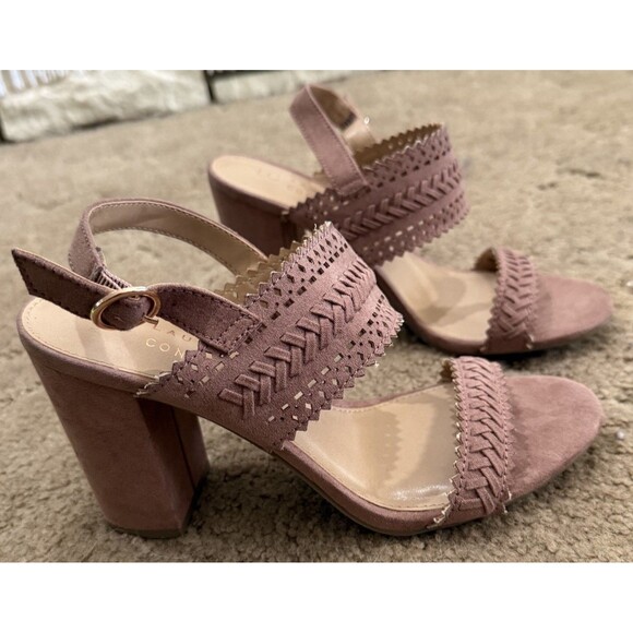 LC Lauren Conrad Womens Streusel Slingback Sandals Pink Braided Cut Out 7 M - Picture 1 of 7
